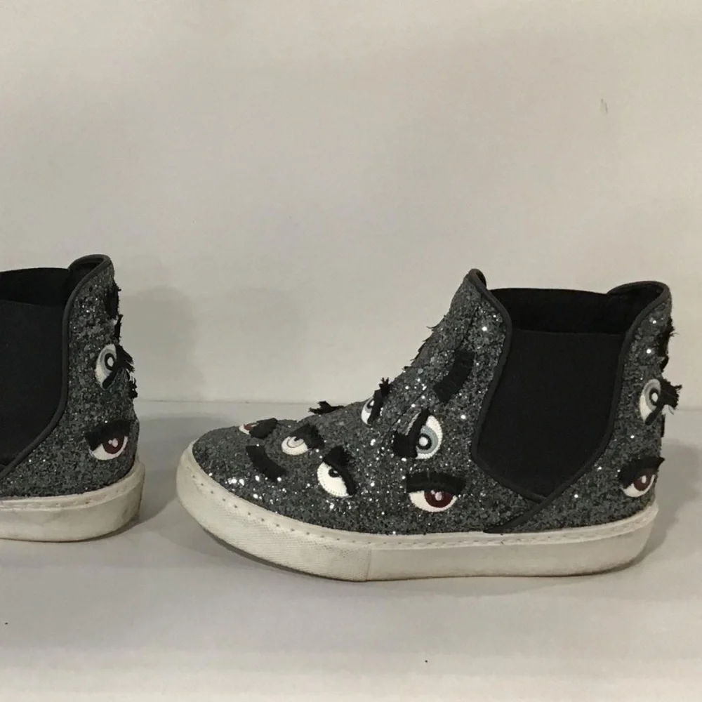 Women’s Chiara Ferragni Glitter Eyes Sneaker Ankle Boots Size 37